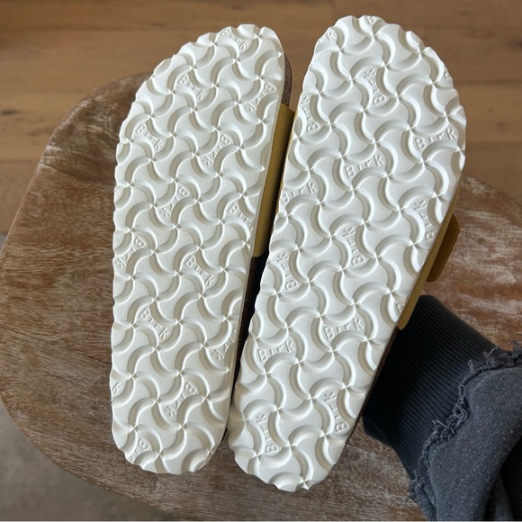 New Birkenstock Madrid Big Buckle Sandals Yellow Anthropologie - Picture 6 of 6